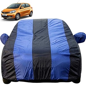 tiago dustproof car cover with mirror pockets royal blue stripes taffeta polystertriple stitched compatible with tata tiago car cover 2016 to 2024 tiago car accessories