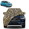 Tiago New 100% Waterproof Car Cover | Dustproof Sun Protection Cover | Soft Cotton Lining | Triple Stitched | Mirror Pocket | Antenna Pocket | All Weather Body Cover (Army)