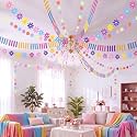 Tiamon 12 Pcs Hippie Paper Garland Party Streamer Banner, Colorful