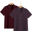 TIBAKKDI Men Solid Casual Black Shirt