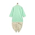 Tiber Taber Boys Nawab Dhoti Kurta Cotton Set Gold Print-Ethnic Kurta-Kids Dhoti Pants-Baby Boy Clothes-Boys Ethnic Wear
