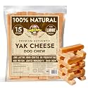 Tibetan Dog Chew Yak Cheese Sticks (15 Large Chews) - Natural Handmade Treats for Large Dogs, Long-Lasting, Easy to Digest with No Additives, Rawhide, Grains or Gluten, Perfect for Aggressive Chewers