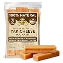 Tibetan Dog Chew Yak Cheese Sticks (3 Large Chews) - Handmade Treats for (Large Dogs), Long-Lasting, Easy to Digest, Grain-Free, Gluten-Free, Supports Dental Health, for Aggressive Chewers