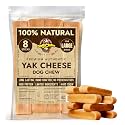Tibetan Dog Chew Yak Cheese Sticks (8 Large Chews) - Natural Handmade Treats for Large Dogs, Long-Lasting, Easy to Digest with No Additives, Rawhide, Grains or Gluten, Perfect for Aggressive Chewers