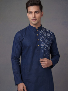 Tibra Collection Men Embroidered Straight Kurta