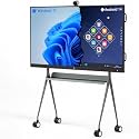 TIBURN HQ Board 75" R3 MAX 4K Smart Board, Google EDLA Android 14 &amp; Windows 11 Pro Digital Whiteboard with 4K Auto Fram Webcam, Include Stand+Wall Mount Presentation Device for Hybrid Work