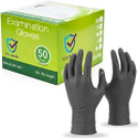 tick mark 50PCBlack Nitrile Gloves Durable Disposable Glovesfor Salon, Cleaning & Workshop Nitrile Examination Gloves