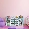 The Tickle Toe DIY Kids Bookshelf Toy Storage Organizer with Baskets | Plastic Cabinet Book Rack for Nursery School Room | Multipurpose Shelf Furniture | Light Green | 155L x 36W x 90H cm