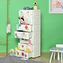 The Tickle Toe Plastic Chest of 8 Drawers for Kids | Multipurpose Organizer &amp; Kids Wardrobe with 2 Locks | Glossy Dresser for Clothes &amp; Toys | 44Lx28.5Wx114H cm | White