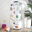 The Tickle Toe Plastic Chest of 8 Drawers for Kids | Multipurpose Organizer &amp; Kids Wardrobe with 2 Locks | Glossy Dresser for Clothes &amp; Toys | 51Lx33Wx139H cm | White