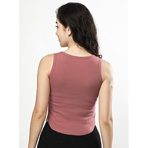 tickled pink women39s amp teen girls ribbed sleeveless round neck curved hem tank top  stretchy slim fit summer crop top