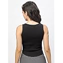 TICKLED PINK Women's &amp; Teen Girls Ribbed Sleeveless Round Neck Curved Hem Tank Top – Stretchy Slim Fit Summer Crop Top