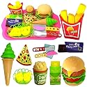 Tickles 18 pcs Play Fast Food Set Pretend Play Barger Fries and ice Cream with Trey Food Toy | Best Gifts Food playset for Boys Girls Kids- Multicolor 4 Years and up