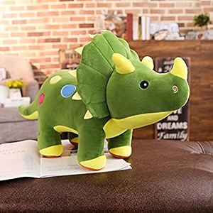 tickles cute triceratops dinosaur soft stuffed plush animal toy for kids birthday gift color green size 30 cm