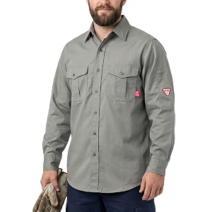 TICOMELA Mens FR Welding Shirt Button-Down 7.5oz