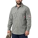 TICOMELA Mens FR Welding Shirt Button-Down 7.5oz