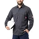 TICOMELA Mens FR Welding Shirt Button-Down 7.5oz