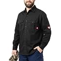 TICOMELA Mens FR Welding Shirt Button-Down 7.5oz