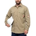 TICOMELA Mens FR Welding Shirt Button-Down 7.5oz