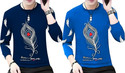 Ticoss Printed Men Round Neck Navy Blue