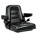 TICSEA Universal Forklift Seat, Tractor Seat with Adjustable Angle Back, Armrest And Safety Belt,for Tractor, Excavator Skid Loader Backhoe Dozer Telehandler