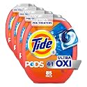 Tide 4-in-1 Ultra Oxi PODS Laundry Detergent Pacs, HE Compatible, Built in Pre-treater for Stains, 85 Count (Pack of 4)