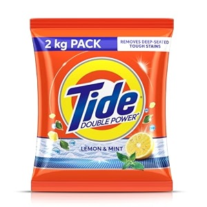 tide plus double power detergent washing powder - 2 kg lemon and mint
