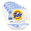 Tide PODS Free &amp; Gentle laundry detergent, Trusted, gentle laundry detergent pods, 100% free of irritating residues: no added dyes and perfumes, 76 Count (Pack of 4)