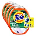 Tide Power Pods with Febreze Laundry Detergent Pacs, Botanical Rain Scent, All-Day Freshness, 45 Count (Pack of 4)