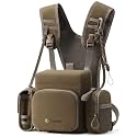 TIDEWE Binocular Harness Chest Pack with MOLLE & Silent Closure,Brown