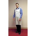 TIDI Products TID 10418 Premium Poly Apron, Regular Weight, White, 28" x 46" (Pack of 500)
