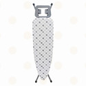 Tidy Homz Nile Portable Ironing Board with Folded Legs & Height Adjustable Legs - Build In Press Holder - Cover with Foam Pad - Dot Design Ironing Board