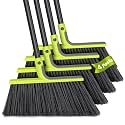 TidyBliss 4 Packs Outdoor Broom Heavy Duty with 56” Long Handle (Green)