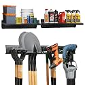 TIDYME Garage Tool Organizer Wall Mount 64", 2 Shelves & 4 Single Hooks