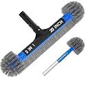 TidyMister 20" 2 in 1 Pool Brush Head for Cleaning Walls, Steps & Corners, Wavy Bristles Pool Scrub Brush with Round Ends, Fits 1-1/4" Standard Pole, for Inground & Above Ground Pools, No Pole