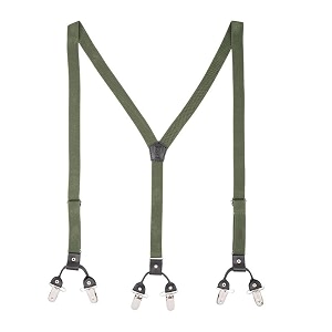 the tie hub slim suspenders for men  green solid slimfit clip-on y-back elastic braces  adjustable 125 inch  formal wedding