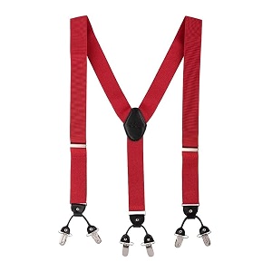 the tie hub suspenders for men  slim clip-on y-back elastic braces  adjustable 125 inch  formal wedding office