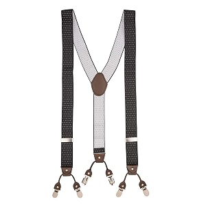 the tie hub suspenders for men elastic adjustable y back braces with strong metal clips for wedding formal office wear
