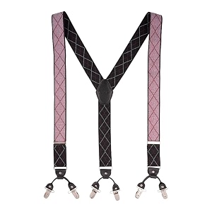 the tie hub suspenders for men  slim clip-on y-back elastic braces  adjustable 125 inch  formal wedding office