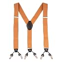 The Tie Hub Suspenders for Men | Slim Clip-On Y-Back Elastic Braces | Adjustable 1.25 Inch | Formal Wedding Office