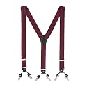 The Tie Hub Suspenders for Men | Slim Clip-On Y-Back Elastic Braces | Adjustable 1.25 Inch | Formal Wedding Office
