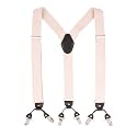 The Tie Hub Suspenders for Men | Slim Clip-On Y-Back Elastic Braces | Adjustable 1.25 Inch | Formal Wedding Office