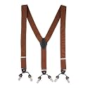 The Tie Hub Suspenders for Men Elastic Adjustable Y Back Braces with Strong Metal Clips for Wedding Formal Office Wear