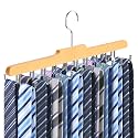 Tie Rack Hanger for Closet, Upgraded Tie Holder Organizer for Men, Wooden