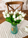 TIED RIBBONS 5 pcs Artificial Tulip Flowers for Vase Pot Home Decorations White Tulips Artificial Flower