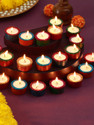TIED RIBBONS Clay Table Diya for Diwali Pooja Festival Occassion Terracotta (Pack of 20) Table Diya Set