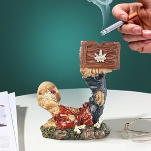 tied ribbons human skull ashtray for cigarette stylish home car bathroom office hotel skeletons figurines bar accessories ash trays for smoking room decorations items 13 cm x 115 cm