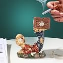 TIED RIBBONS Human Skull Ashtray for Cigarette Stylish Home Car Bathroom Office Hotel Skeletons Figurines Bar Accessories Ash Trays for Smoking Room Decorations Items (13 cm x 11.5 cm)