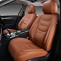 TIEHESYT Car Seat Covers Full Set, Breathable Leather Automotive Front and Rear Seat Covers, Car Seat Protectors Full Set, Compatible with Most Vehicles, SUV (Brown, Front Pair)