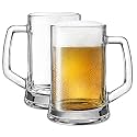 Large Beer Glasses with Handle | Pack of 8, 400Ml |Beer Mug Glass Set, Perfect Coffee - Tea Glass, Everyday Drinking Glasses, Cocktail Glasses (8, Beer Mug 400ML)